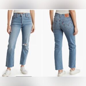 Levi's Women's Classic Blue Straight Leg Jeans with some distressing